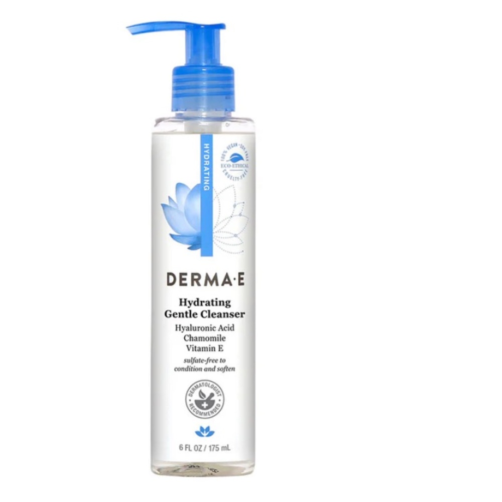 DERMA-E Hydrating Gentle Cleanser Hyaluronic Acid Chamomile Vitamin E  6 Oz Pump